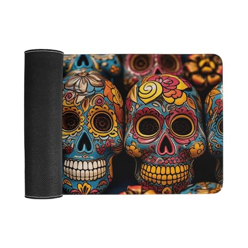 Colorful Sugar Skulls tapete grande para escritorio con base antideslizante miniatura 3