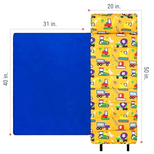 Image of Wildkin Kids Nap Mat with Pillow and Blanket, Preschool Rest Mat