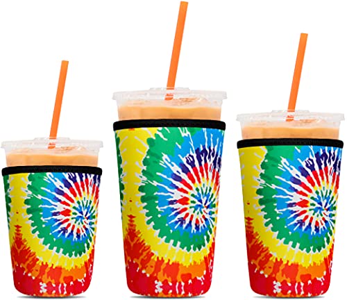 3 Pack Reusable Coffee Sleeves - Tall/Grande, Venti, Trenta - P.LOTOR Soft Cups - Iced Coffee Cozy Insulator - Neoprene Holder for Dunkin Donuts Coffee, McDonalds Coffee, Mccafe Coffee, Starbucks H