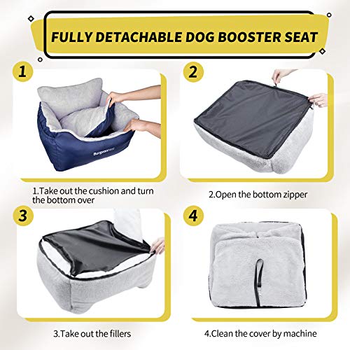 Image of BurgeonNest Dog Car Seat for Small Dogs & Cats Under 25 lbs, Blue