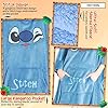 Disney Stitch Blanket Hoodie for Women Warm Fleece Wearable Blanket Stitch Gifts (Blue Long) #3
