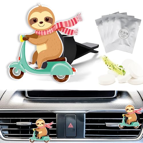 Image of Cute Car Air Freshener Clips Sloth Car Vent Clip Sloth Cars Scents Cologne Air Conditioner Clip Auto Vent Interior Decoration Cars Accessories Sloths Loves Gifts for Men Women