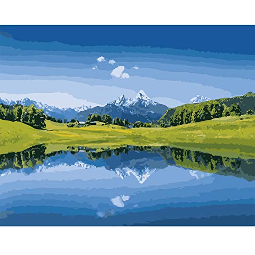 DIY Ölgemälde, Malen nach Zahlen Kit für Kinder Erwachsene Anfänger Zeichnen mit Pinsel Weihnachten Decor Dekorationen Geschenke Cover