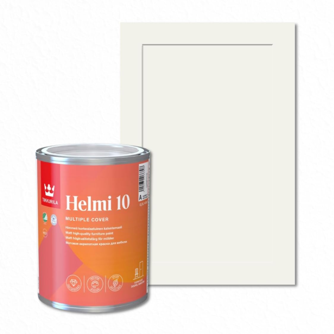 TIKKURILA Helmi 10 Matt Paint for Kitchen Cupboards, Furniture & MDF | Durable Interior Wood Finish - 1L Arctic Fox S503