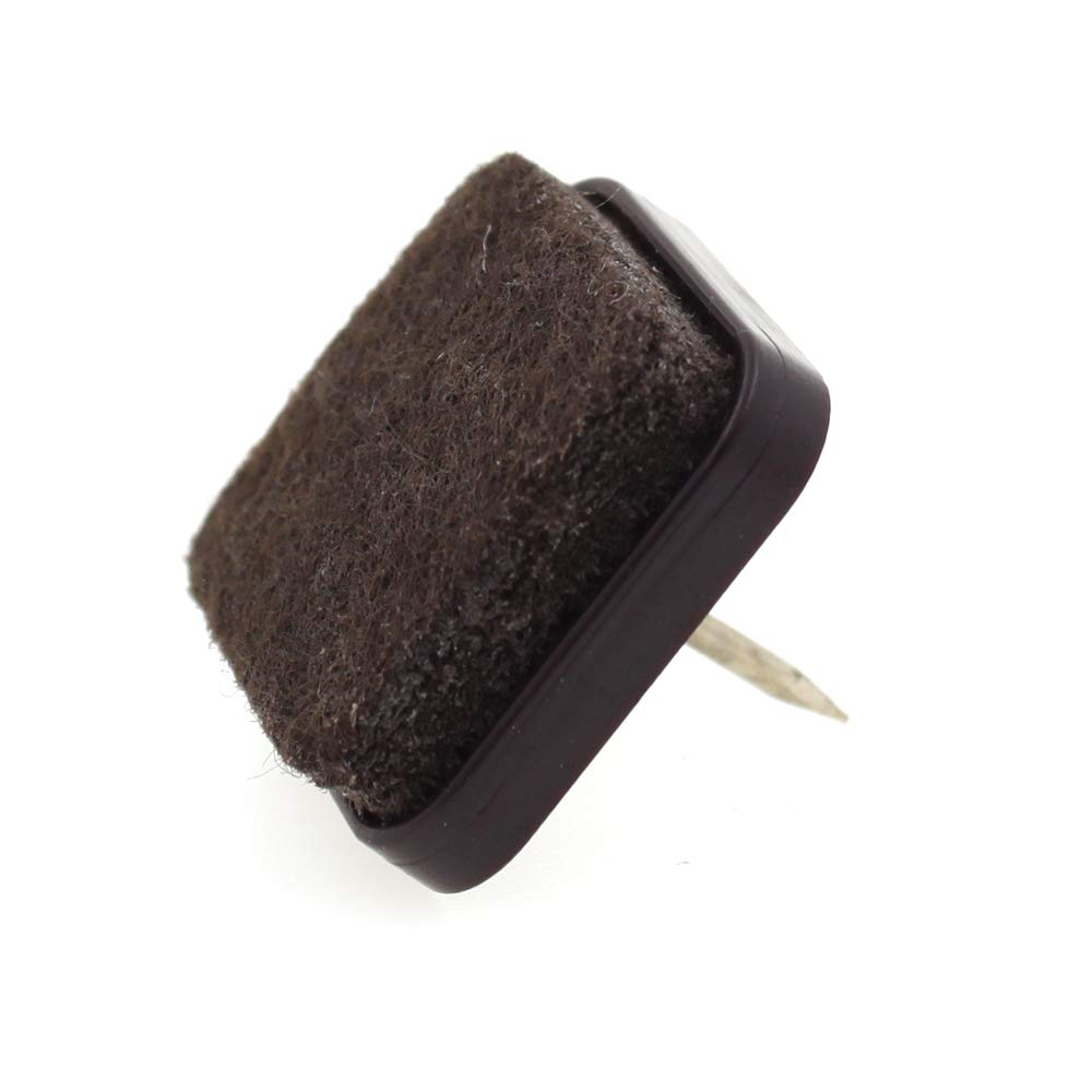 Lifeswonderful Brown 16X Square Nail In Furniture Feet Glides With Felt Pad 25Mm (1") By Lifeswonderful®