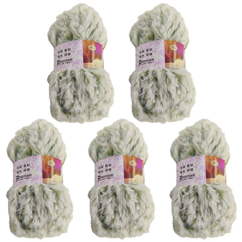 5 Pack of Soild Wool Fur Fluffy Plush Thick Knitting Yarn Supper Soft Fur Crochet Yarn for DIY Knitting Scarf Coat Gloves Hat Rugs Clothes Knitting Projects 250g — image 1