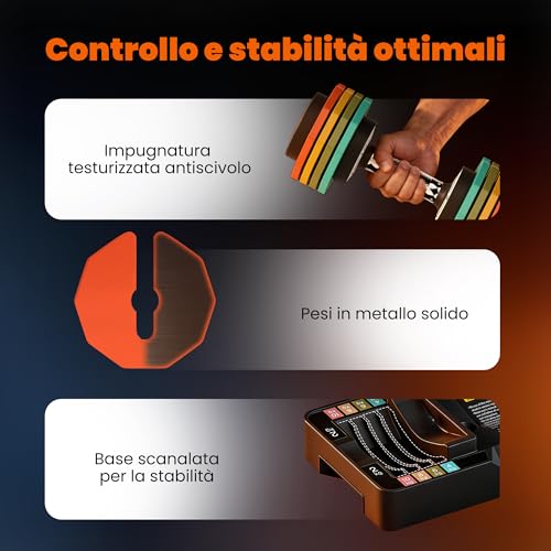 Sportnow Set Di Manubri Palestra Regolabili 2X2/4/6/8/10Kg Con Base Di Stoccaggio, Manubri Regolabili Salvaspazio Con Blocco Sicuro E Impugnatura Antiscivolo, Allenamento Fitness Casa, Multicolore - 8