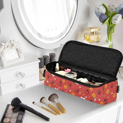 Bolsa de viaje resistente al calor para herramientas de cabello Cute Ladybugs Marble, organizador portátil para planchas, rizadores y accesorios de cuidado capilar miniatura 7