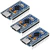 3 Pack Pro Micro Board Module at mega 32U4 5V 16MHz USB Programming Development Board Micro-Controller Compatible with Ar duino IDE (with Pin Header)