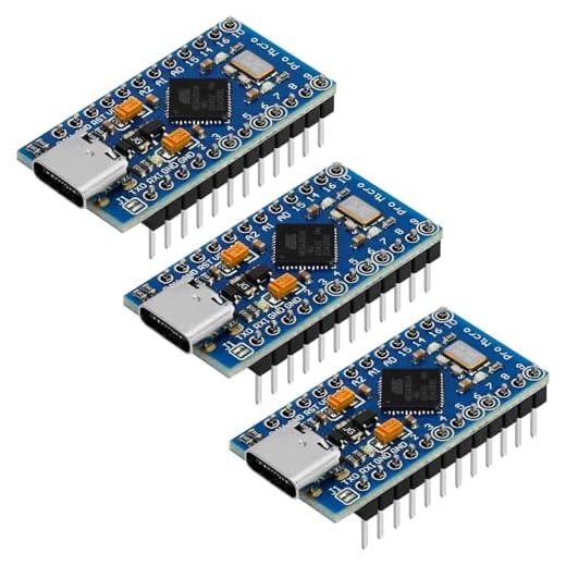 3 Pack Pro Micro Board-Modul Atmega32U4 5 V 16 MHz USB-Programmier-Entwicklungsboard Mikrocontroller, kompatibel mit AR duino IDE (mit Pin Header)