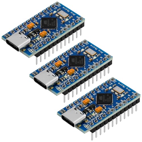 3 Pack Pro Micro Board Module at mega 32U4 5V 16MHz USB Programming Development Board...