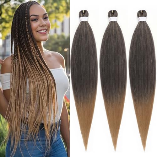 Zoewan 30" T4/27 3 Packs Pre-Stretched Yaki Synth Braiding Hair Extensions