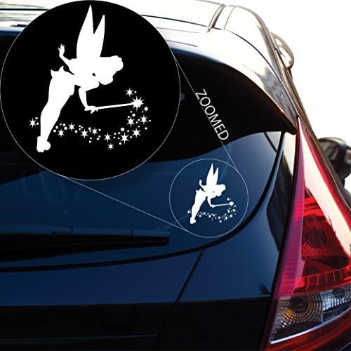 Fairy Decal Sticker for Car Window, Laptop, Motorcycle, Walls, Mirror and More. # 539 (6" x 4.9", White)