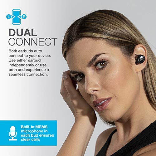 Jlab Go Air True Wireless Bluetooth Earbuds + Charging Case | Black | Dual Connect | Ip44 Sweat Resistance | Bluetooth 5.0 Connection | 3 Eq Sound Settings Signature, Balanced, Bass Boost #TOP3