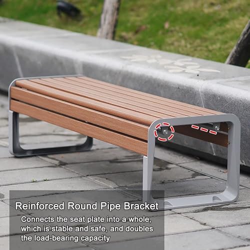 Metal Outdoor Bench - Backless Garden Seating for 2-3 People, Durable Steel Design, Perfect for Patio, Park, Balcony, and Yard Use