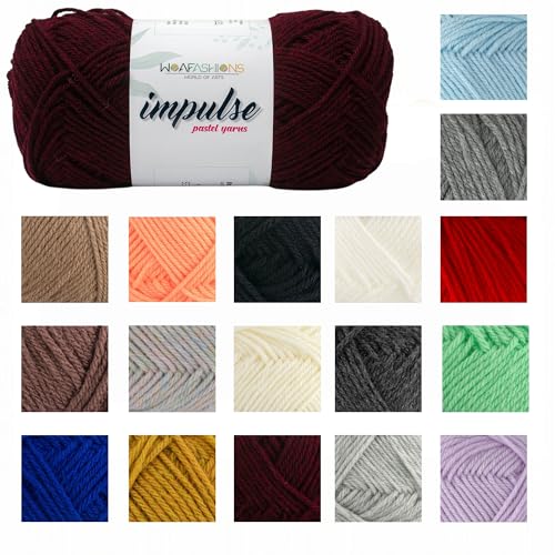Image of WOAFashions Impulse Hand Knitting & Crochet Yarn (Maroon Melange) (100gms - Pack of 1)