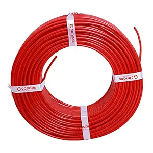 Candes Eco-Friendly Multistrands 2.5sqmm FR PVC Insulated Copper Cable for Domestic & Industrial Connections Electric Wire (45 Meter, Red)