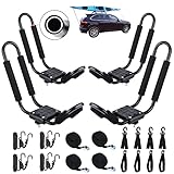 J Bar Kayak Roof Rack, Universal HD Marine Kayak Carrier Top Mount Car SUV Crossbar for Kayaks, Canoe, Surfboards, Ski Board & SUP Paddle Boards on SUV, Car & Truck(2 Pairs)