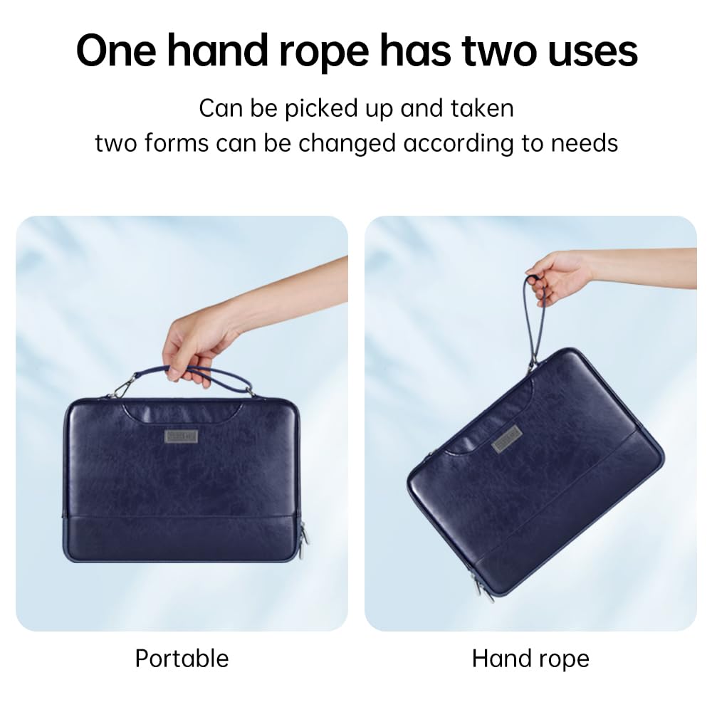 La borsa per computer portatile da 13/14 pollici è morbida e la borsa impermeabile per computer può essere portata in mano per i viaggi quotidiani, argento