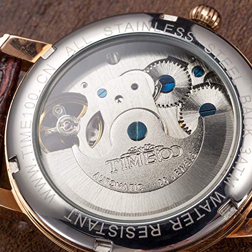 Image of TIME100 Tai Chi Dial Flywheel Moon Phase Hollow Automatic Watch for Men and Women