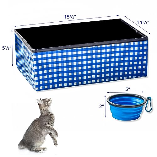 Pet Fit For Life Caixa de areia portátil dobrável para gatos (40.6 cm x 30.5 cm x 12.7 cm) – Caixa d