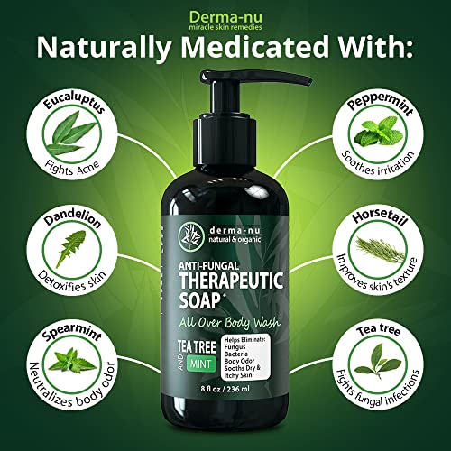 Antifungal Antibacterial Soap & Body Wash - Natural Fungal Treatment With Tea Tree Oil For Athletes Foot, Body Odor, Nail Fungus, Ringworm, Eczema & Back Acne - For Men And Women - 16Oz #TOP1