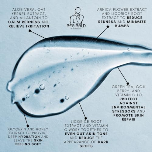 Bee Bald HEAL Aftershave for Men Healing Balm, Immediately Calms & Soothes Damaged Skin, Treats Bumps, Redness, Razor Burn & Other Shaving Irritations (2 Fl Oz)