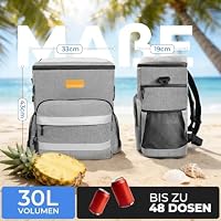 kiximay 30L Kühltasche, Premium Isolierte Kühlbox – 24+ Stunden Kalt, Faltbar, Wasserdicht & Auslaufsicher – Ideal für Camping, Picknick, Strand, BBQ & Auto – Ansicht 7
