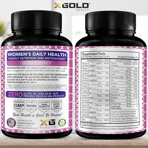 X Gold Health MHAJV-186 Vegan Women'S Daily Multivitamin 50 Plus thumb #1