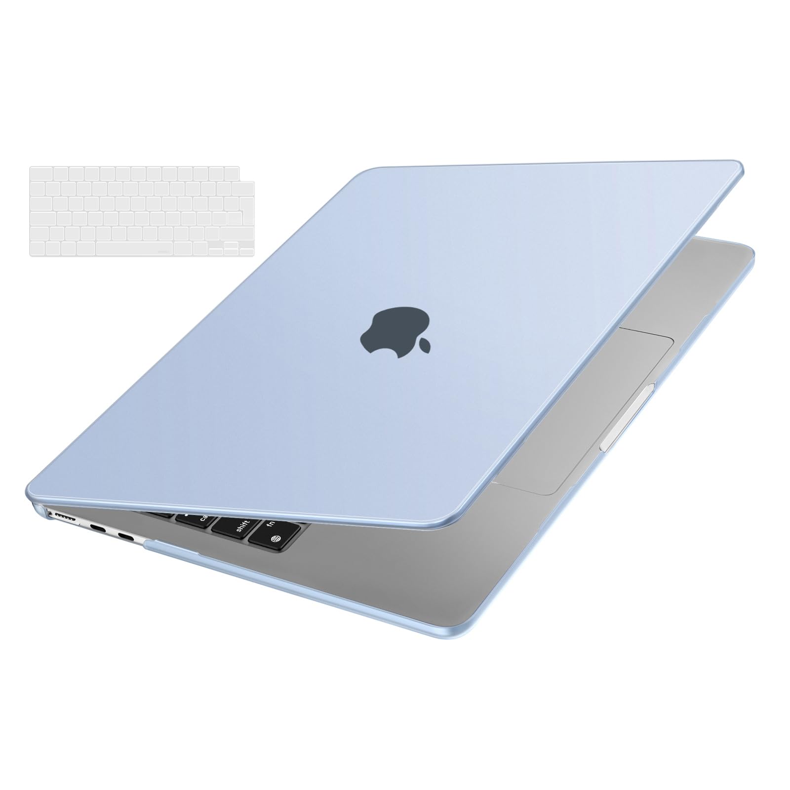 MOSISO Compatible with MacBook Air 13 inch Case 2025 2024 2023 2022 M4 M3 M2 A3240 A3113 A2681,Hard Shell Case for MacBook Air 13.6 Ultra-Thin Slim Natural Original Color&KeyboardSkin, Pastel Blue