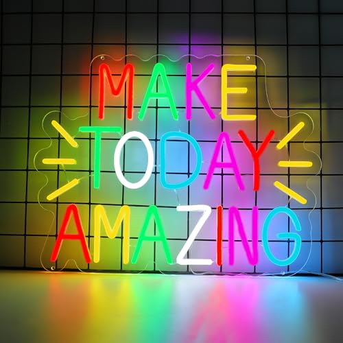 WIOSOUL Make Today Amazing Neon Sign Colorful Letter Neon Light