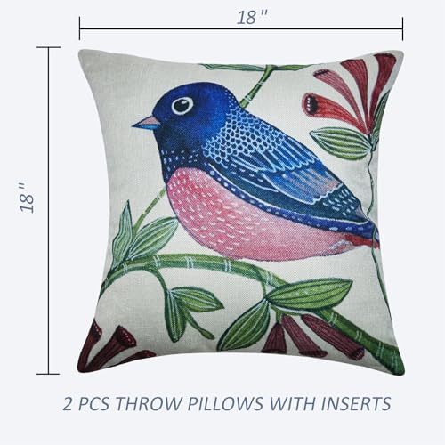 Rsyuanyi Outdoor Throw Pillows Waterproof Set of 2 Patio Pillows 18×18 Inch Decorative Pillows for Bed, Couch, Sofa and Patio Furniture