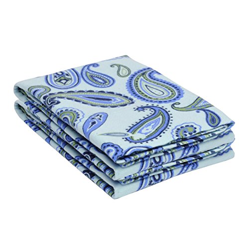 Superior Flannel Pillowcase Set, King, Paisley Light Blue