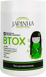 Btox Capilar Orgânico Japinha Cosméticos 1kg Alisamento Sem Formol Profissional Para todos os tipos de cabelos Tratamento Antifrizz Desmaia Cabelo Máscara Reparadora