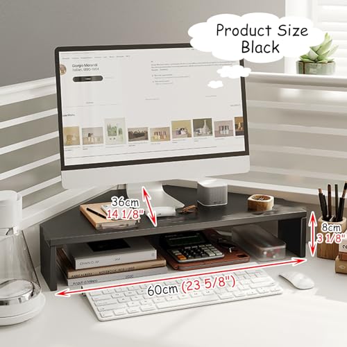 Support de moniteur d'angle de bureau rehausseur d'écran avec rangement - 6