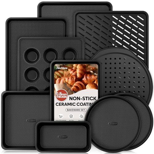 Fire More 10-Piece Nonstick Baking Pan Set, 0.8MM Thick Stackable