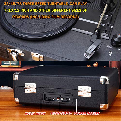 Record Player Vintage 3-Speed Bluetooth Retro Vinyl Turntable with Stereo Speaker Belt Driven Suitcase Vinyl Record… - Les Beatles, Paul McCartney, John Lennon, RIngo Starr, George Harrison Record Player Vintage 3-Speed Bluetooth Retro Vinyl Turntable with Stereo Speaker Belt Driven Suitcase Vinyl Record… – Image 5