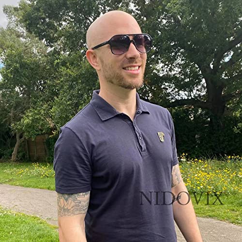 Image of Polarized Classic Vintage Aviator Sunglasses for Men Women Large Frame Retro 70s Sunglasses