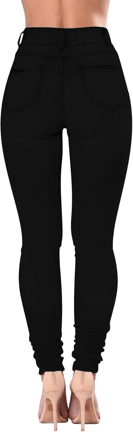 Qazel Vorrlon Women's High Waisted Jeans for Women Ripped Skinny Stretch Distressed Jeans High Rise Butt Lifting Demin Pants - Image 2