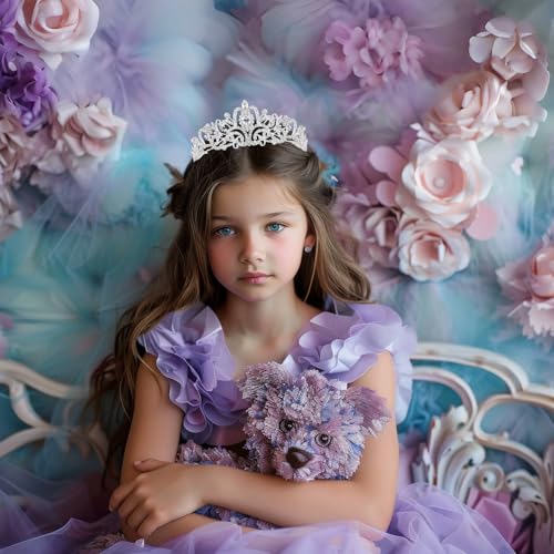 Schmoopy Tiara Crown for Women, Crystal Tiara for Bridal Prom Queen Birthday Birthday Party (A-Silver)4