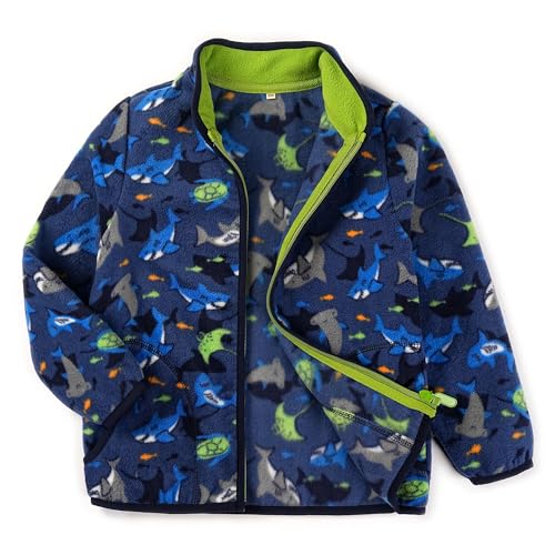 Image of Toddler Boys Girls Fleece Jacket Lightweight Fall Spring 2-12 Years | Soft Anti-Pilling Fleece, Easy Zip-Up, Hand-Warm Pockets, Windproof Stand Collar, Wear Alone or as Layer, Ideal for School
