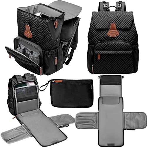 Image of Comfynana Baby Diaper Bag Backpack with Changing Station, Diaper Bags for Baby Girl Boy