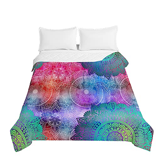 Couvre-lit réversible mandala dessus de lit microfibre doux