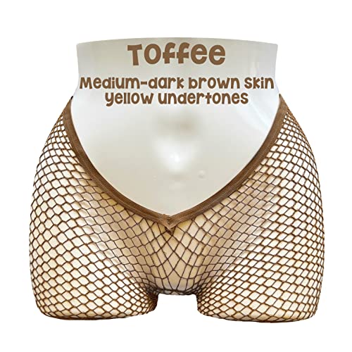 V-Cut Skintone Gold Glitter Fishnet Stockings | VCUT Carnival Tights for Black and Brown Skin Women4