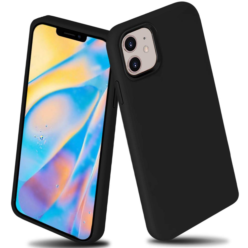 [Black] GOBUKEE Case for iPhone 12 / iPhone 12 Pro Liquid Silicone Case, Enhanced Lens Protection Cover with Ultra Slim fit Compatible with iPhone12Pro / iPhone12Pro (6.1 inch)