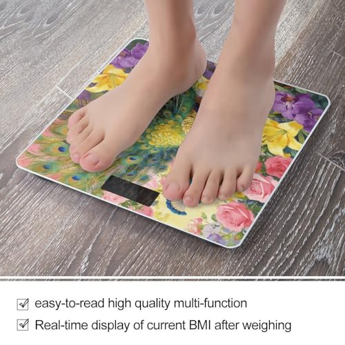 Báscula digital de baño con pantalla LED clara y plataforma de vidrio templado miniatura 5