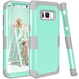 Galaxy S8 Plus Case, AOKER [New] [Perfect] 3 in 1 Shockproof Hybrid Heavy Duty High Impact Hard Plastic +Soft Silicon Rubber Armor Defender Case Cover for Samsung Galaxy S8 Plus (2017) (Mint Grey)