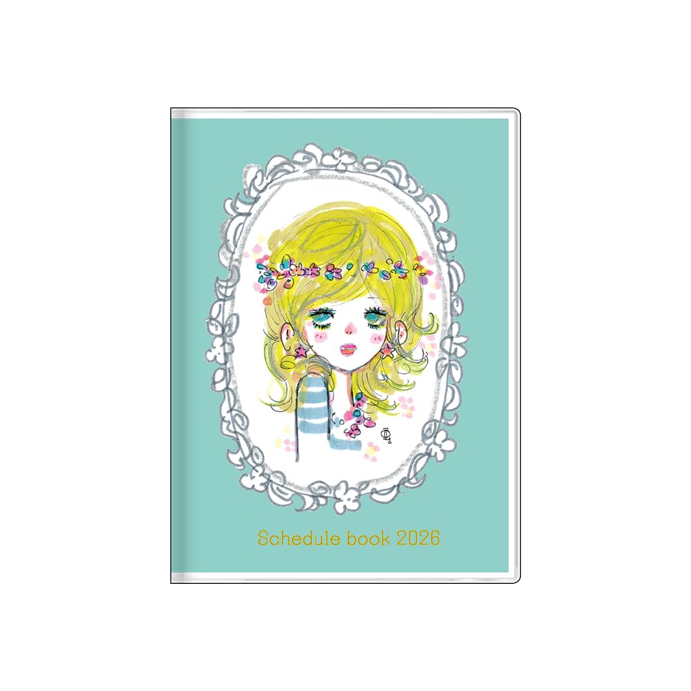 santesomページとなります。 Amazon.co.jp: サンスター文具 水森亜土 手帳 2026年 週間 B6 グリーン