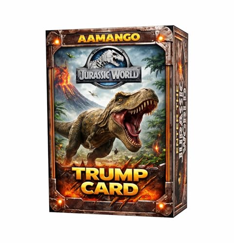 Image of Aamango Jurassic World Trump Cards - Dinosaur Educational Card Game for Children & Families | Collectible Prehistoric Creatures | Strategy & Learning Game