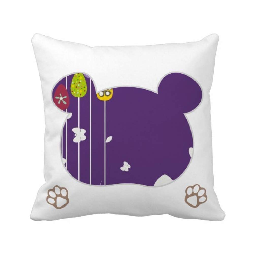 Housse de coussin papillon violet avec motif artistique imprimé de haute précision